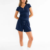 Rosie Pointelle Shorts - Light Navy