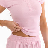 Rosie Pointelle Shorts - Pale Pink