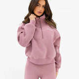Addie 1/4 Zip Jumper - Dusty Pink