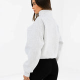 Addie 1/4 Zip Jumper - Marl White