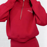 Addie 1/4 Zip Jumper - Cherry Red