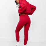 Addie 1/4 Zip Jumper - Cherry Red
