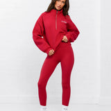 Addie 1/4 Zip Jumper - Cherry Red