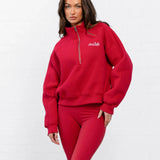 Addie 1/4 Zip Jumper - Cherry Red
