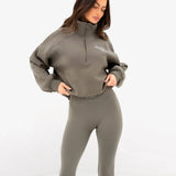 Addie 1/4 Zip Jumper - Safari Green