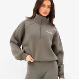 Addie 1/4 Zip Jumper - Safari Green
