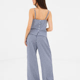 Lottie Gingham Trousers - Navy