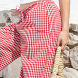 Lottie Gingham Trousers - Red