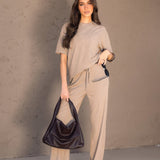 Nellie Oversized T-Shirt - Marl Beige