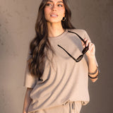 Nellie Oversized T-Shirt - Marl Beige