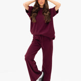 Nellie Oversized T-Shirt - Rich Burgundy