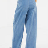 Tatum Pinstripe Jeans - Mid Blue