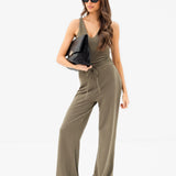 Nellie Wide Leg Trousers - Moss Green