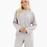 Alma Button Up Cardigan - Light Grey
