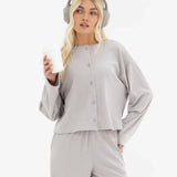 Alma Button Up Cardigan - Light Grey