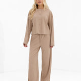 Alma Button Up Cardigan - Tan