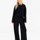 Alma Wide Leg Trousers - Black