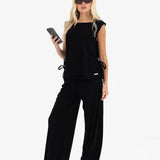 Alma Wide Leg Trousers - Black