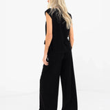 Alma Wide Leg Trousers - Black