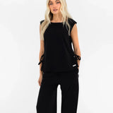 Alma Wide Leg Trousers - Black
