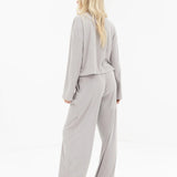 Alma Wide Leg Trousers - Light Grey