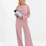 Alma Wide Leg Trousers - Dusky Pink