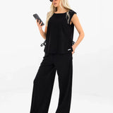 Alma Tie Up Vest - Black
