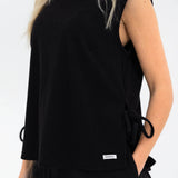 Alma Tie Up Vest - Black