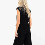 Alma Tie Up Vest - Black