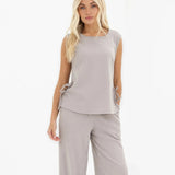 Alma Tie Up Vest - Light Grey