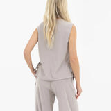 Alma Tie Up Vest - Light Grey