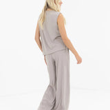 Alma Tie Up Vest - Light Grey