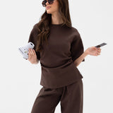 Emmy Wide Leg Trousers - Mocha Brown