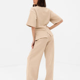 Emmy Wide Leg Trousers - Light Tan