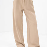 Emmy Wide Leg Trousers - Light Tan
