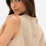 Emmy Button Up Vest - Light Tan