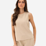 Emmy Button Up Vest - Light Tan