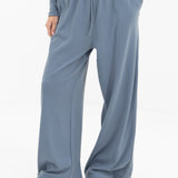 Ebony Wide Leg Trousers - Dusty Blue