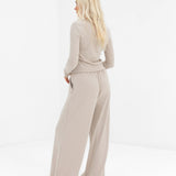Ebony Wide Leg Trousers - Light Stone