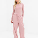 Ebony Wide Leg Trousers - Soft Rose