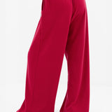 Ebony Wide Leg Trousers - Deep Raspberry