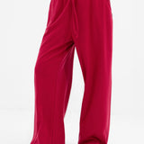 Ebony Wide Leg Trousers - Deep Raspberry