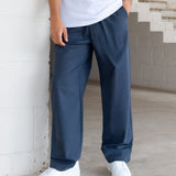 Jude Relaxed Linen Trousers - Dark Blue