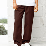 Jude Relaxed Linen Trousers - Dark Brown