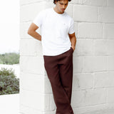 Jude Relaxed Linen Trousers - Dark Brown