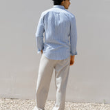 Jude Relaxed Linen Trousers - Light Beige