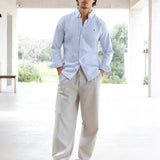 Jude Relaxed Linen Trousers - Light Beige