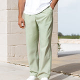 Jude Relaxed Linen Trousers - Sage Green