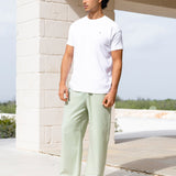 Jude Relaxed Linen Trousers - Sage Green