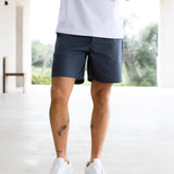 Jude Relaxed Linen Shorts - Dark Blue